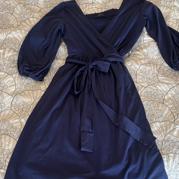 MaxMara Dresses & Skirts - MaxMara Weekend Navy Textured wrap Dress